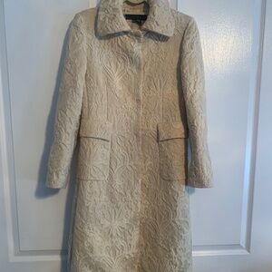 Zara Jacquard Wool Blend Coat M